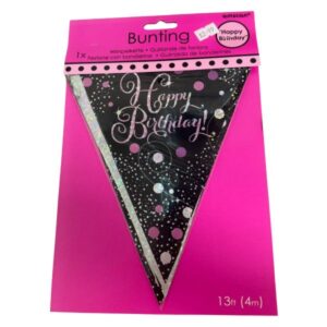 AMSCAN PINK HAPPY BIRTHDAY BUNTING