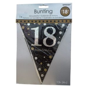 AMSCAN 18TH GOLD HAPPY BIRTHDAY BUNTING