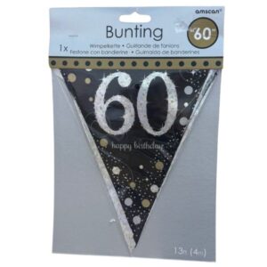 AMSCAN GOLD 60TH HAPPY BIRTHDAY BUNTING