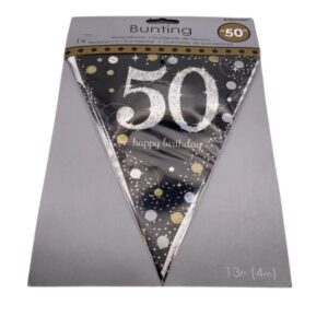 AMSCAN GOLD 50TH HAPPY BIRTHDAY BUNTING