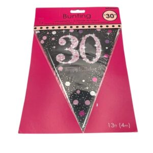 AMSCAN PINK 30TH HAPPY BIRTHDAY BUNTING