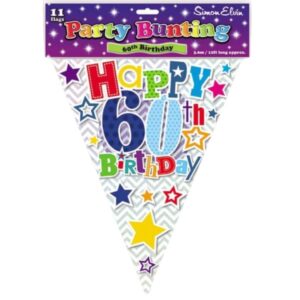 Simon Elvin 60th happy birthday bunting