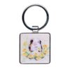 Wrendale 'Dandy Day' guinea pig keyring Wrendale 'Dandy Day' guinea pig design on square keyring with yellow flowers