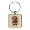 Wrendale 'Little One' keyring featuring a cute dachshund illustration with resin domed finish