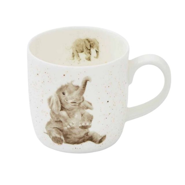 Wrendale 'Role Models' Elephant Mug with elephant illustration and inner rim design