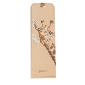 Wrendale ‘Flowers’ Giraffe Bookmark featuring giraffe with flower and ribbon detail