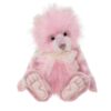 Charlie Bear Julia Plumo Collection Pink plush panda bear from Charlie Bears Plumo Collection with striped bow