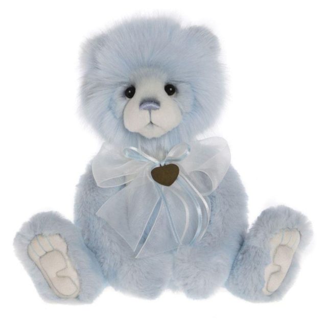 Charlie Bears Gaynor Pastel blue Charlie Bears Gaynor plush bear with bow and heart pendant