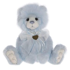Charlie Bears Gaynor Pastel blue Charlie Bears Gaynor plush bear with bow and heart pendant