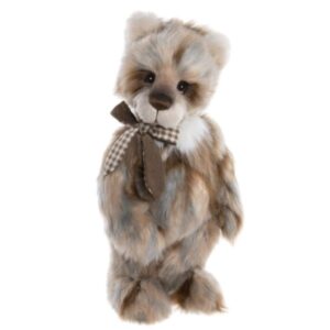 Heartwood Charlie Bears Charlie Bears Heartwood plush bear standing with chequered bow