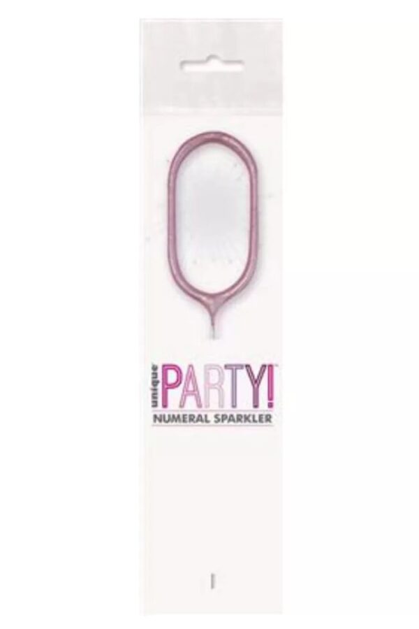 7″ Pink Glitz Number 0 Sparkler