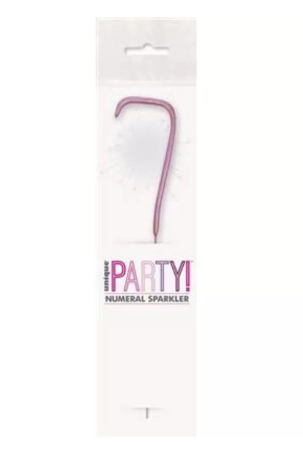 7″ Pink Glitz Number 7 Sparkler
