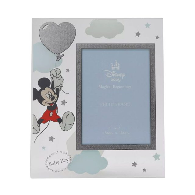 Disney Mickey Mouse 5x7 Photo Frame Disney 5" x 7" Mickey Mouse Real Silver 999 Plated Glass Frame