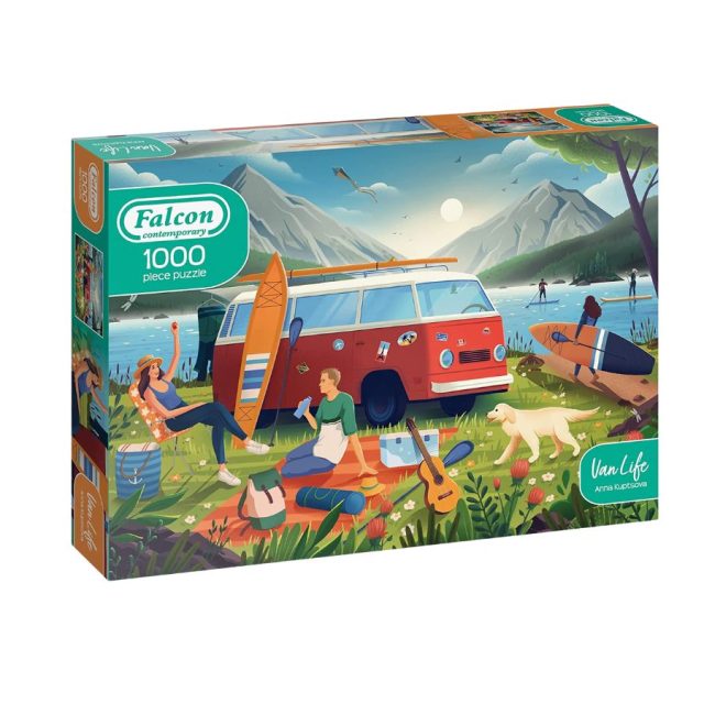 Falcon Contemporary Van Life Falcon Contemporary Van Life 1000 piece jigsaw puzzle in colourful packaging