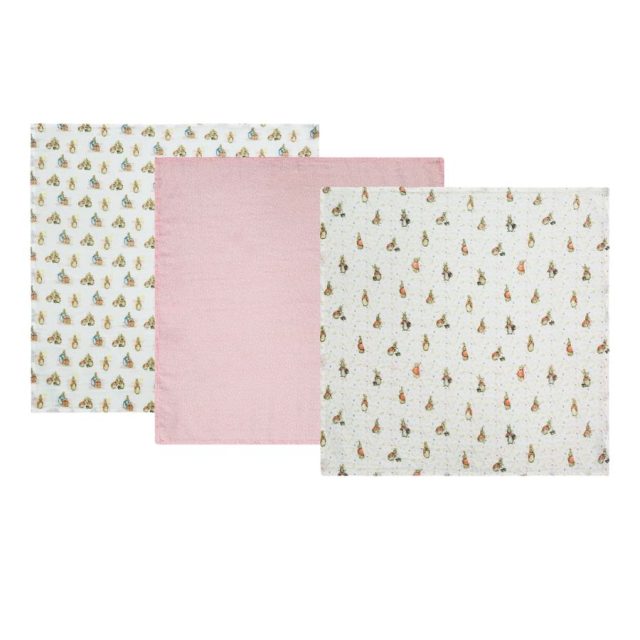 Flopsy Baby Muslin Pack 3 Flopsy Baby Collection Muslin Squares (set of 3) by Beatrix Potter