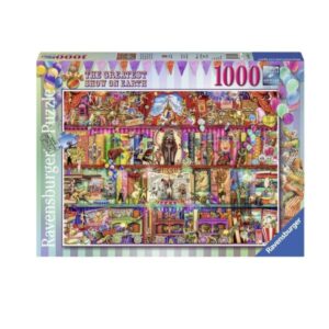 Ravensburger The Greatest Show On Earth 1000 piece jigsaw puzzle box with colourful circus design