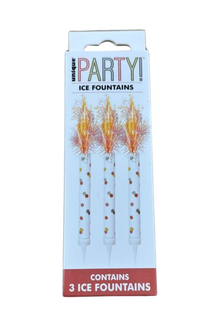 Pack of 3 Birthday Rose Gold Glitz Ice Fountains Cake Candles