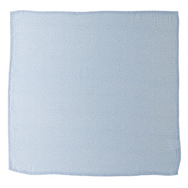 Light blue muslin square with tiny white dot pattern