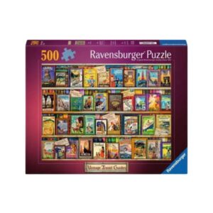 Ravensburger Vintage Travel 500 piece puzzle box showing vintage travel guide covers