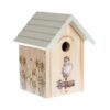 Wrendale Sparrow Bird House with sparrow and daffodil design and grey roof