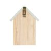 Rear view of Wrendale Sparrow Bird House showing hanging attachment and pale roof