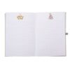 Open view of Wrendale He's a Fun-Gi Mouse Signature Notebook showing lined pages with small illustrations