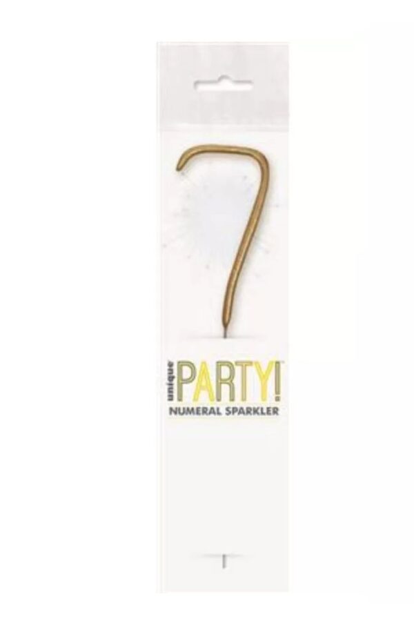 7″ Gold Glitz Number 7 Sparkler