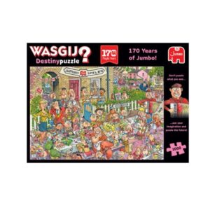 Wasgij Destiny 170 Years of Jumbo colourful cartoon-style puzzle box with many characters