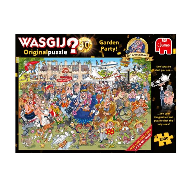 Wasgij Original 40 - 25th Anniversary Garden Party! Wasgij Original 40 25th Anniversary Garden Party 1000 piece jigsaw puzzle box
