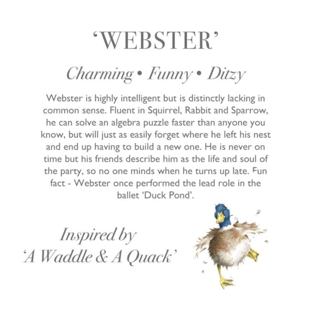 'Webster' Duck Character Wrendale 'Webster' Duck Character
