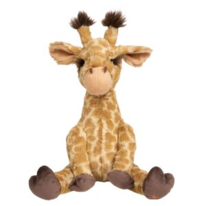 Wrendale Camilla plush giraffe toy sitting with soft light brown and spotted body