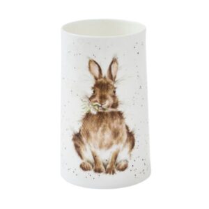 Wrendale 'Daisy' Rabbit Vase with detailed rabbit design in fine bone china