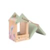 Wrendale Hanging Bird Feeder with lifted roof showing filling access and bird illustrations
