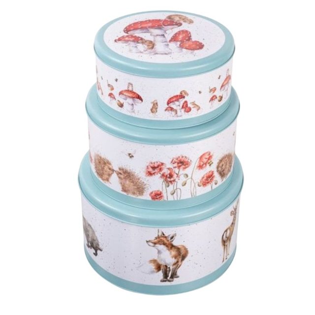 Wrendale Designs 'The Country Set' Nesting Cake Tins Stacked Wrendale The Country Set cake tins with woodland animal designs