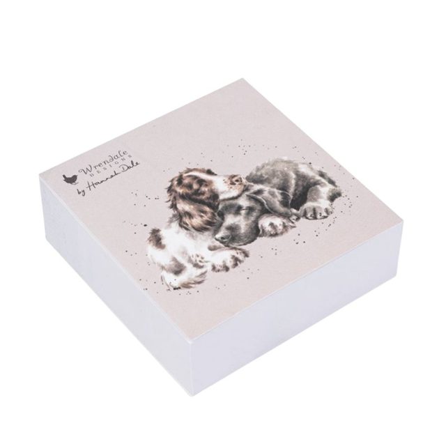 Wrendale sticky note block with Spaniel and Labrador dog design on cover