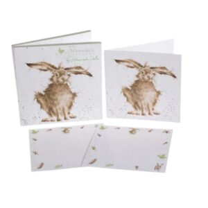 Wrendale 'Hare' notecard pack Wrendale 'Hare-Brained' Hare notecards pack with presentation wallet and envelopes