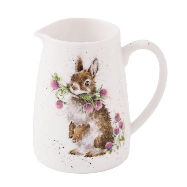 Wrendale 'Head Clover Heels' Rabbit Posy Jug Wrendale Head Clover Heels Rabbit Posy Jug with brown rabbit and clover flower design