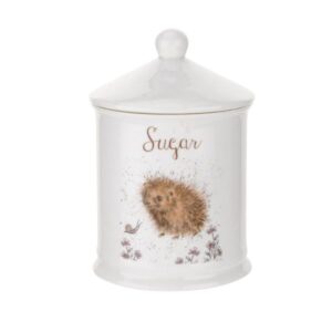 Wrendale Hedgehog Sugar Canister Fine bone china sugar canister with hedgehog and floral design by Wrendale