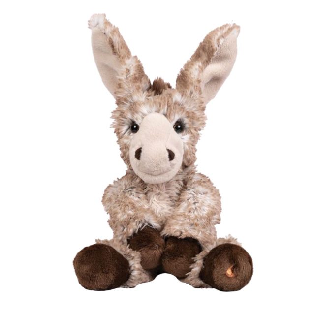 Wrendale 'Jack' Donkey character Front sitting view of Wrendale Jack donkey plush toy with soft textured fur and embroidered details