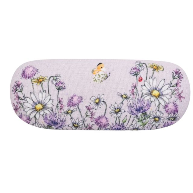 Wrendale 'Just Bee-cause' Bee Glasses Case Rear Wrendale glasses case with detailed bee and floral illustration on outer surface