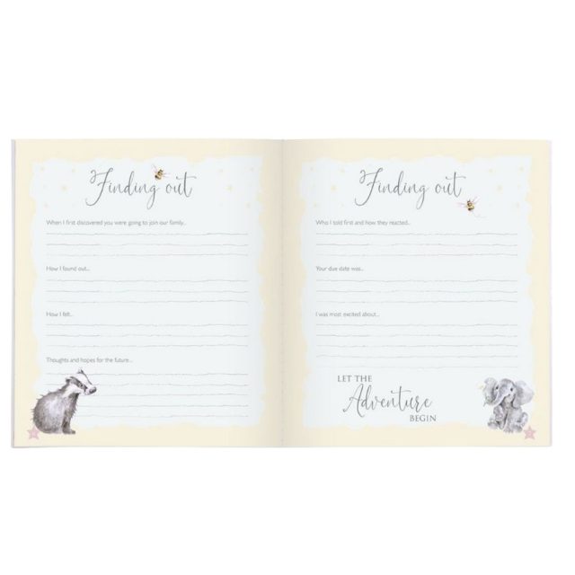Wrendale Little Wren Baby Record Book (1) Wrendale Baby Record Book inner pages to record baby milestones with animal illustrations