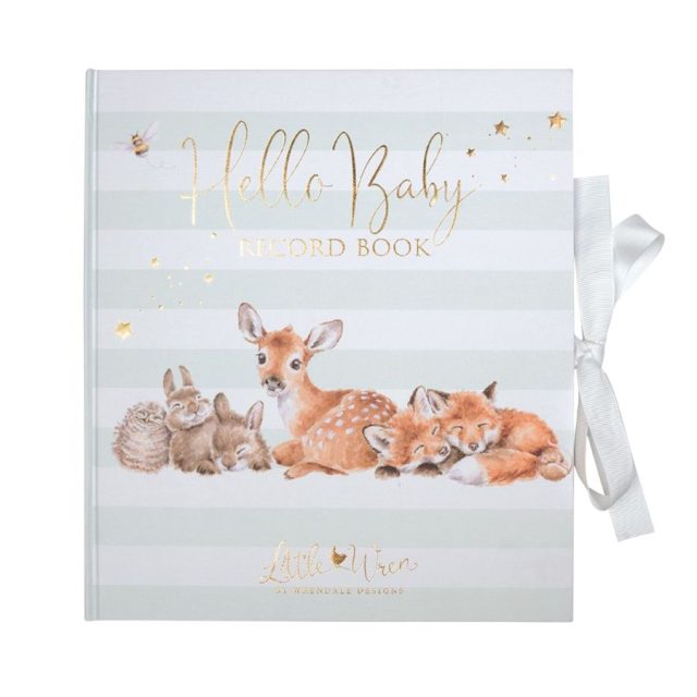 Wrendale Little Wren Baby Record Book (2) Wrendale Baby Record Book cover with gold foil lettering and woodland animal illustrations