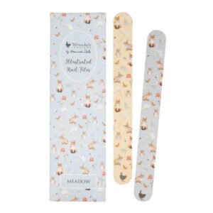 Wrendale Meadow collection rabbit and fox nail files with floral patterned cardboard pouch