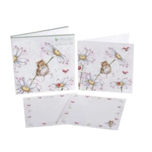 Wrendale Oops A Daisy notecards featuring a little mouse with daisy design and matching envelopes