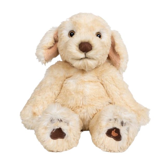 Wrendale 'Ralph' Labrador Character Soft cream Labrador plush toy with embroidered wren on foot from Wrendale collection