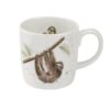 Wrendale Royal Worcester Zoo Gift Set of 4 Mugs Wrendale Zoo mug showing a sloth hanging from a branch