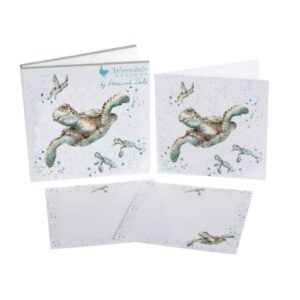Wrendale 'Swimming School' turtle notecard pack Wrendale Swimming School Turtle design notecard pack with matching envelopes in presentation wallet