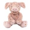 Wrendale 'Vanessa' Pig Character Soft pink Wrendale Vanessa pig plush toy sitting upright with embroidered wren on foot