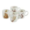 Wrendale Zoo Gift Set of 4 Mugs Set of four Wrendale Zoo mugs featuring sloth, llama, giraffe and orangutan designs