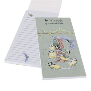 Wrendale 'Bon Appétit' bird design magnetic shopping pad open with lined pages